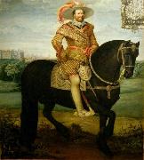 Daniel Orme Equestrian portrait of John Albert II oil